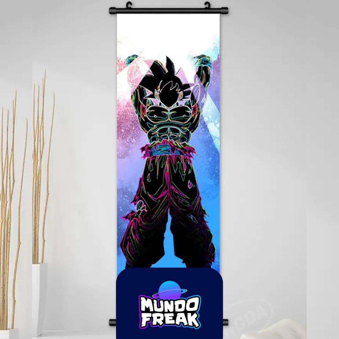 Pergamino Dragon Ball goku peque o volador amarillo    20x60