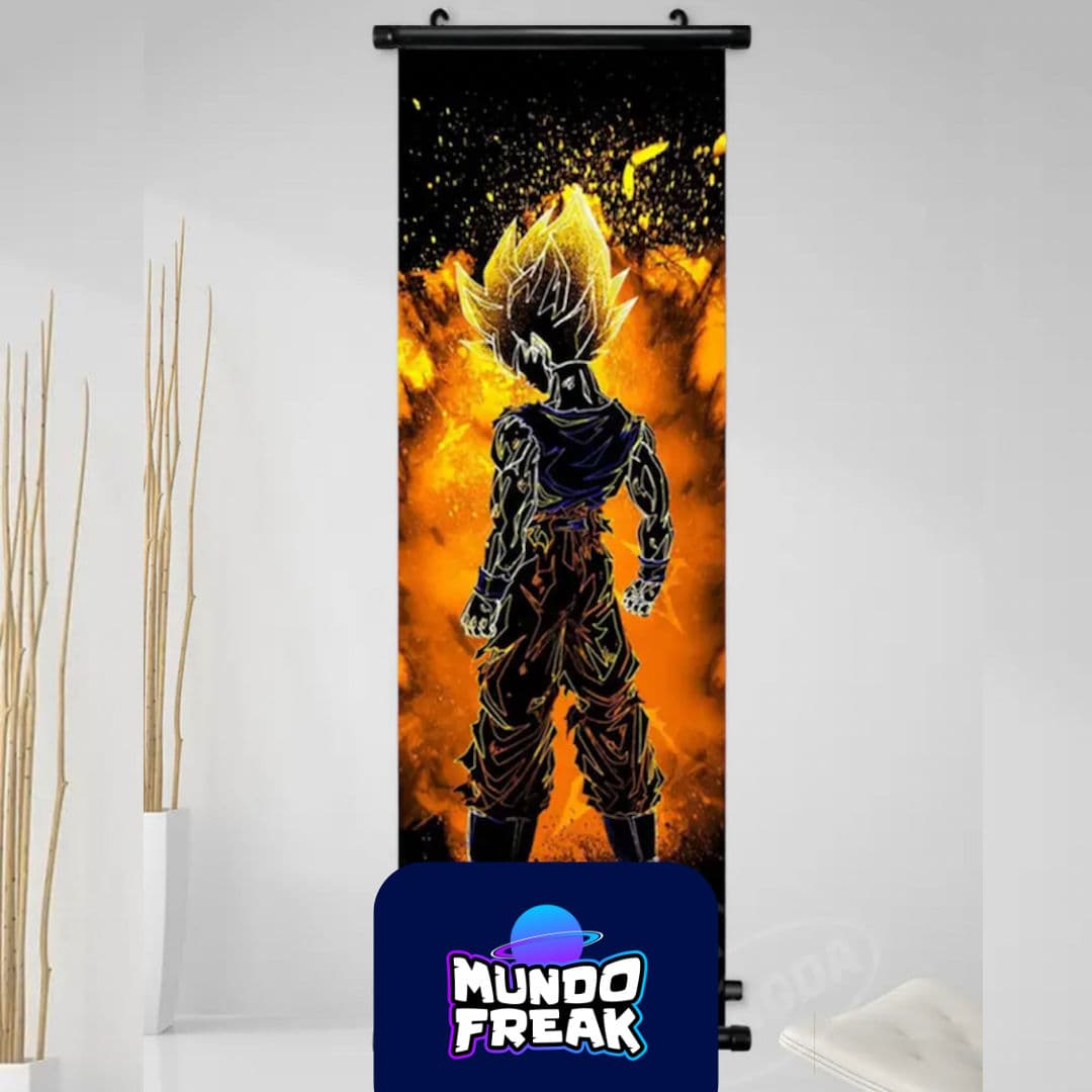 Pergamino Dragon Ball goku sayayin 2 naranja  20x60