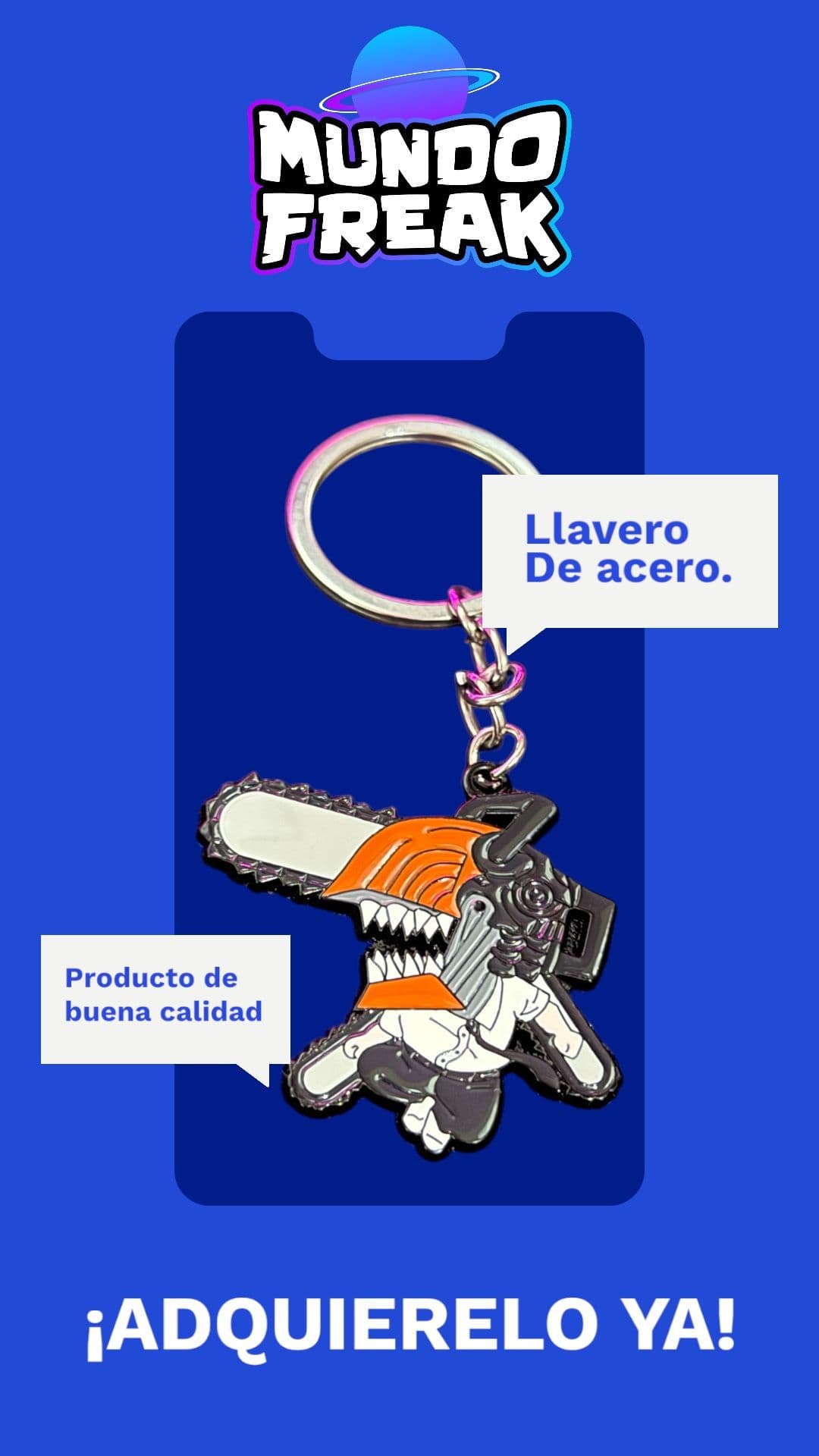 Llavero Chainsaw Man metal - Vista 3