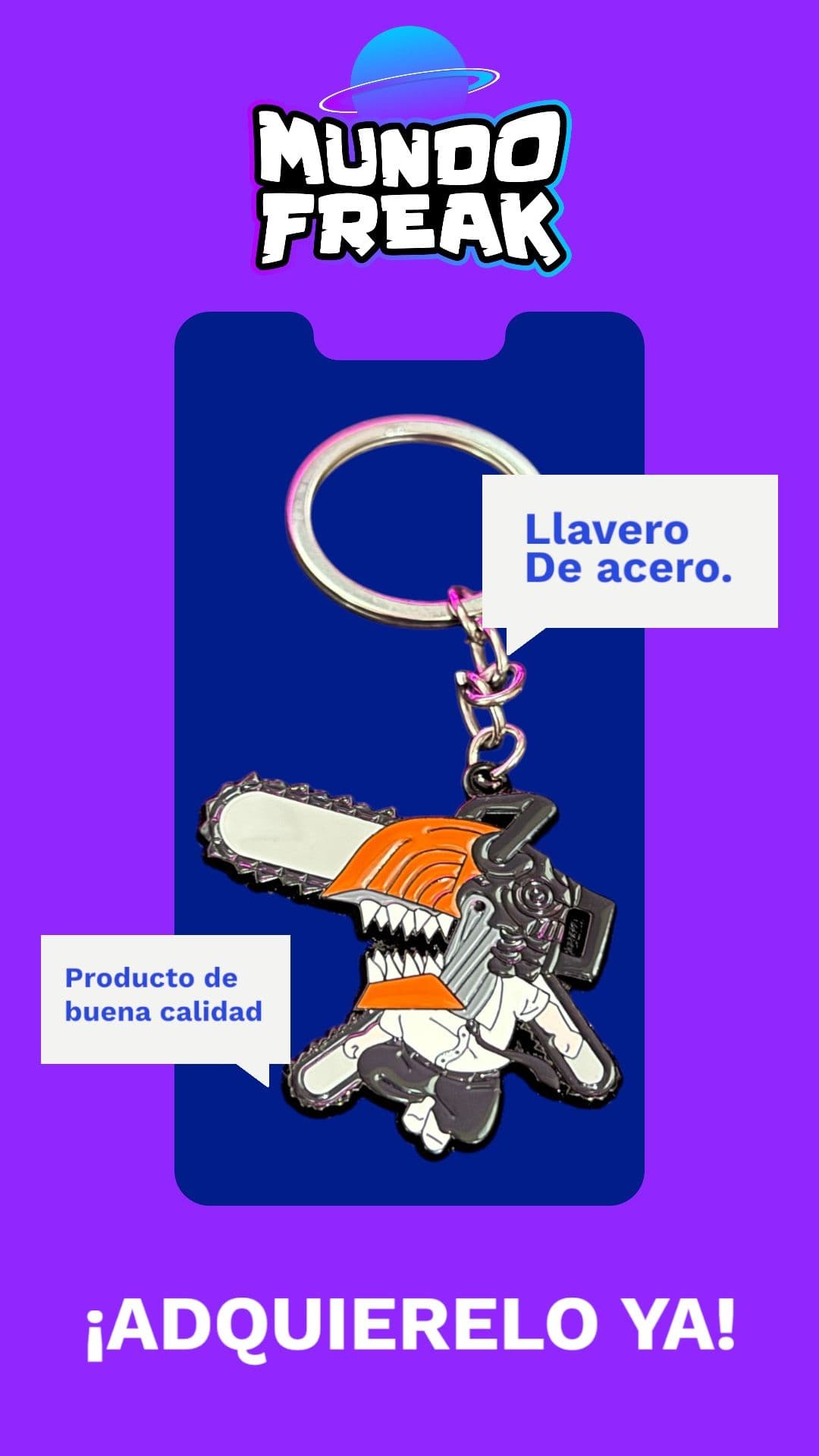 Llavero Chainsaw Man metal - Vista 5