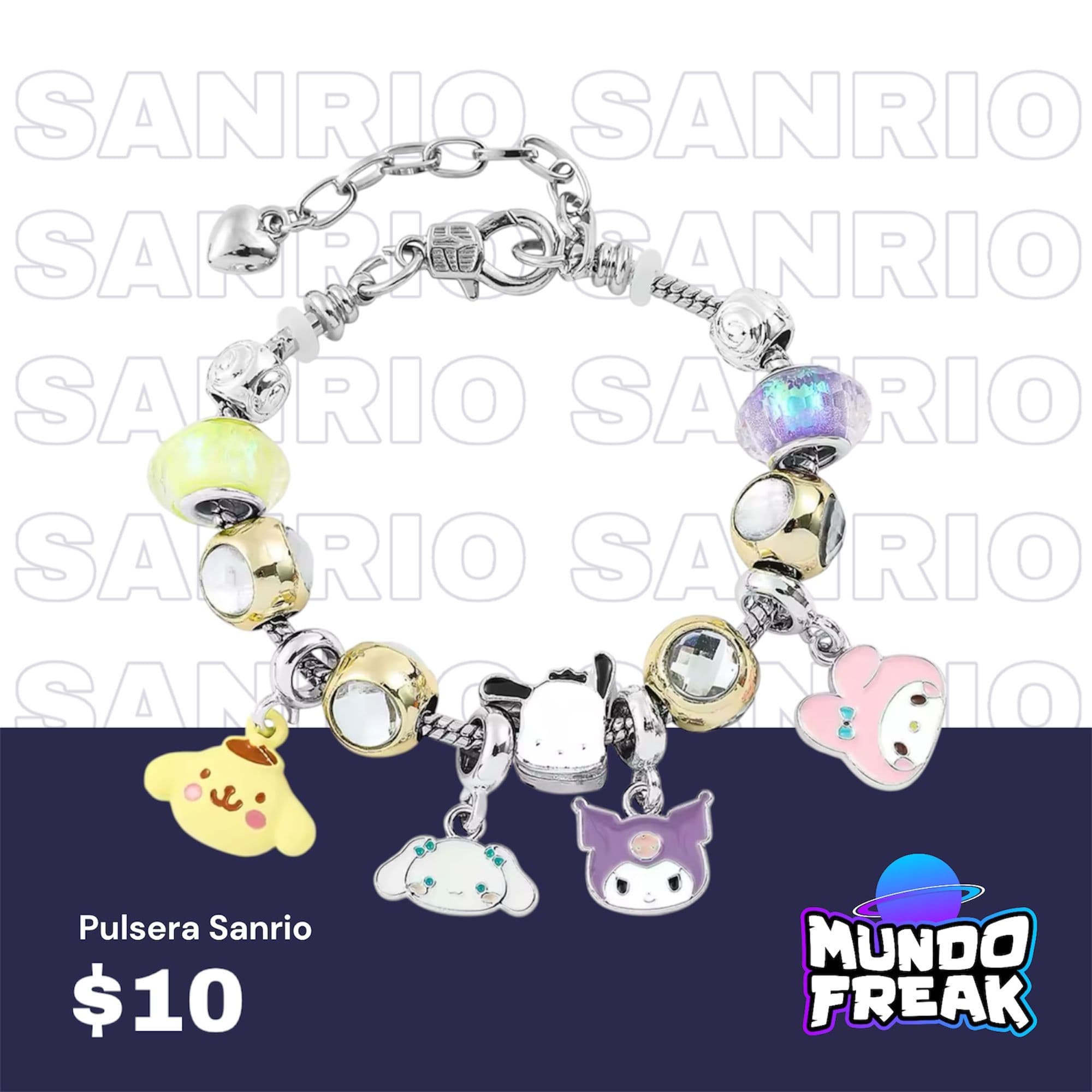 Pulsera sanrio Hello kitty y sus amigos