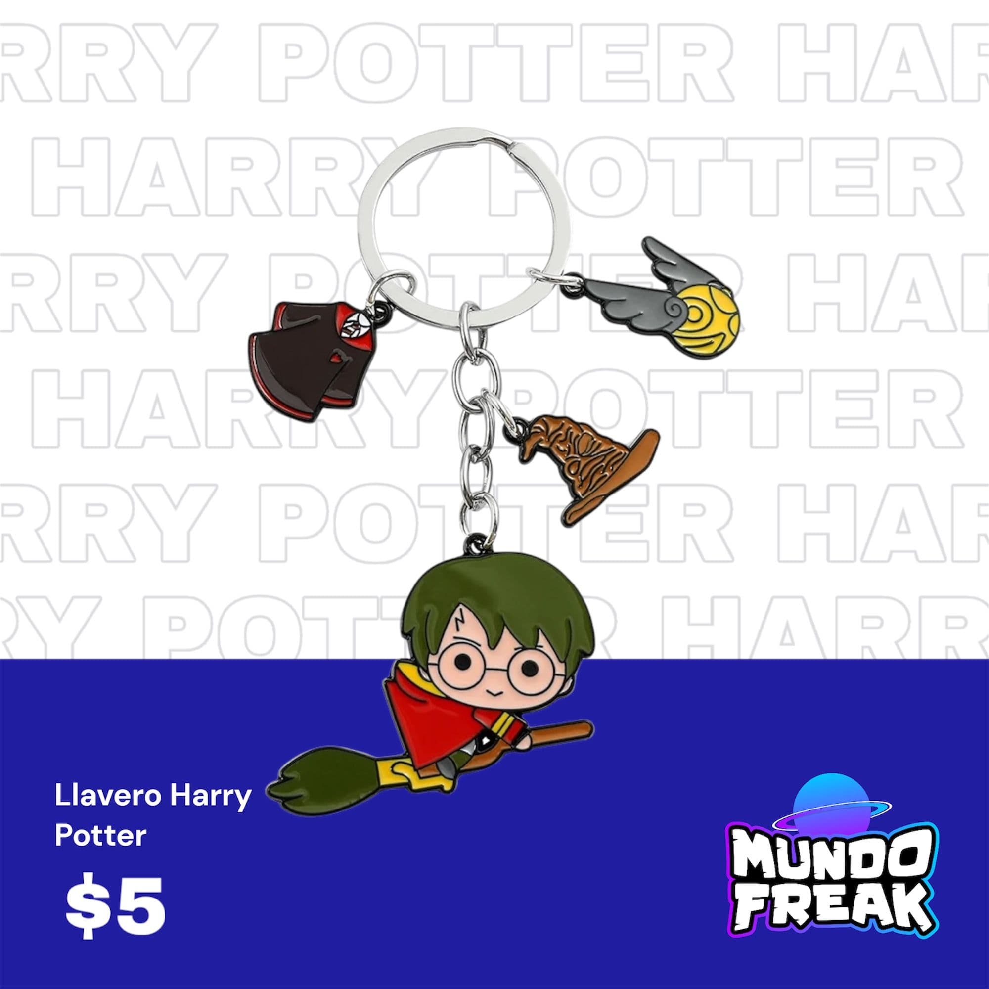 Llavero Harry Potter en escoba metal - Vista 2