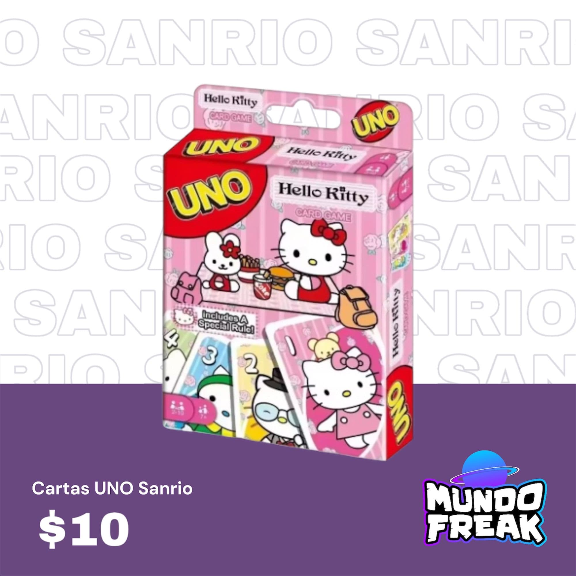 Juego de mesa UNO de hello kitty