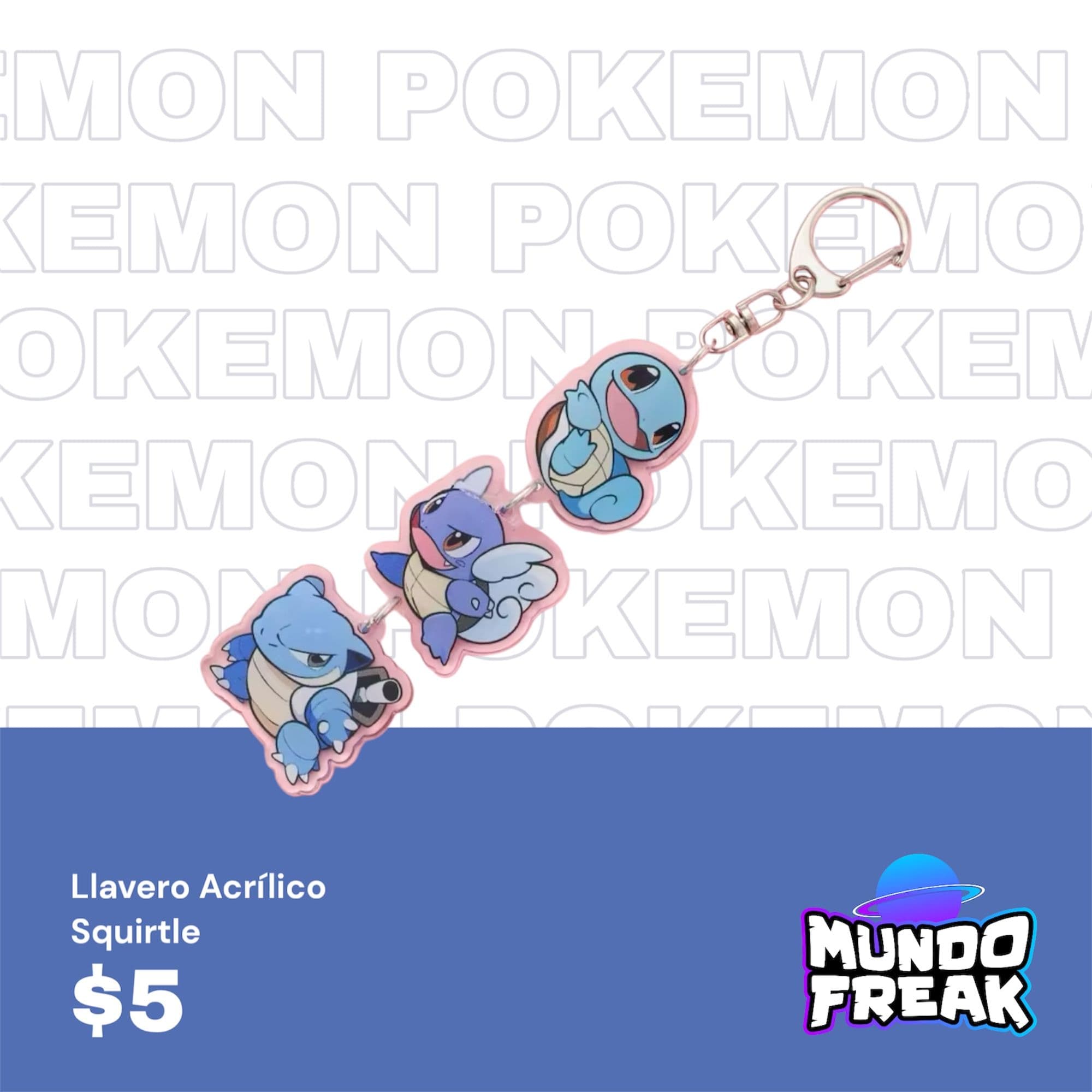 Llavero Pokemon Squirtle acrílico