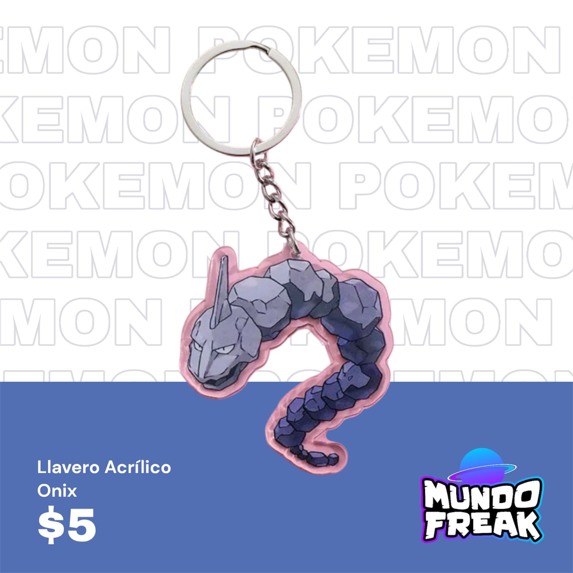 Llavero pokemon onix acrilico