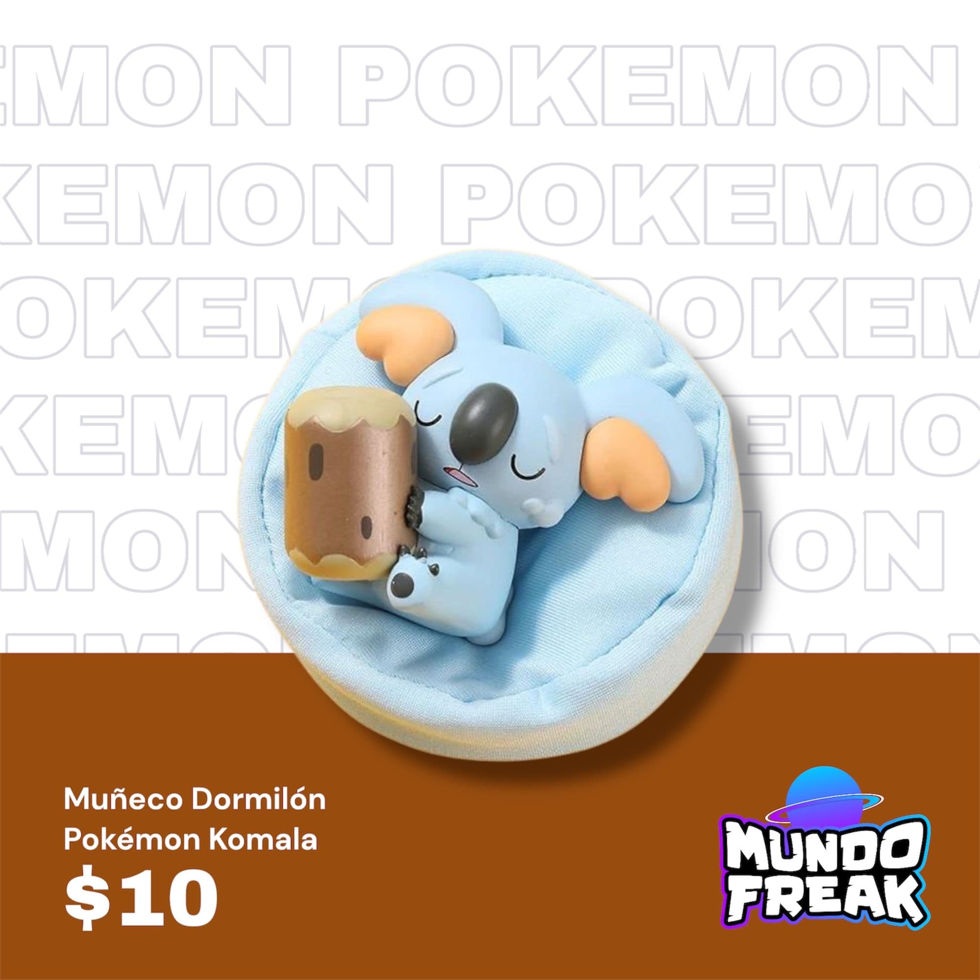 Figura pokemon Komala con almohada