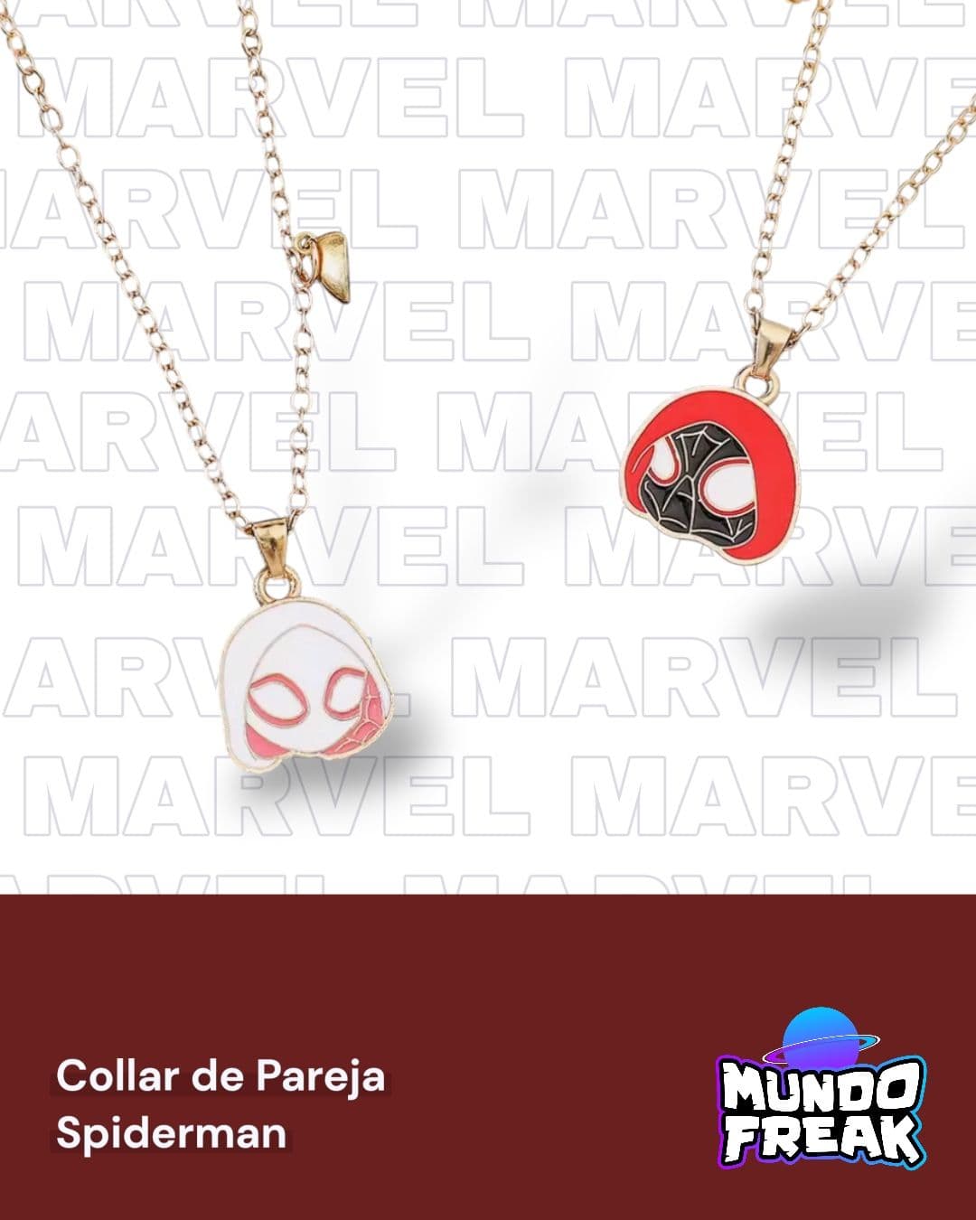 Collar de pareja Spider-Man animado