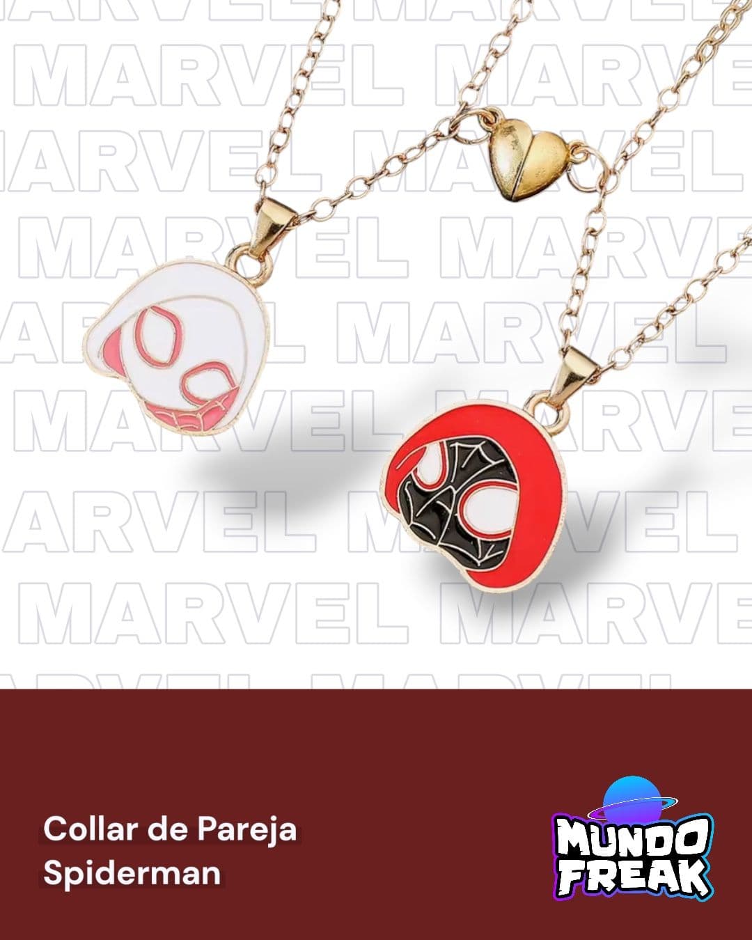 Collar de pareja Spider-Man animado - Vista 2