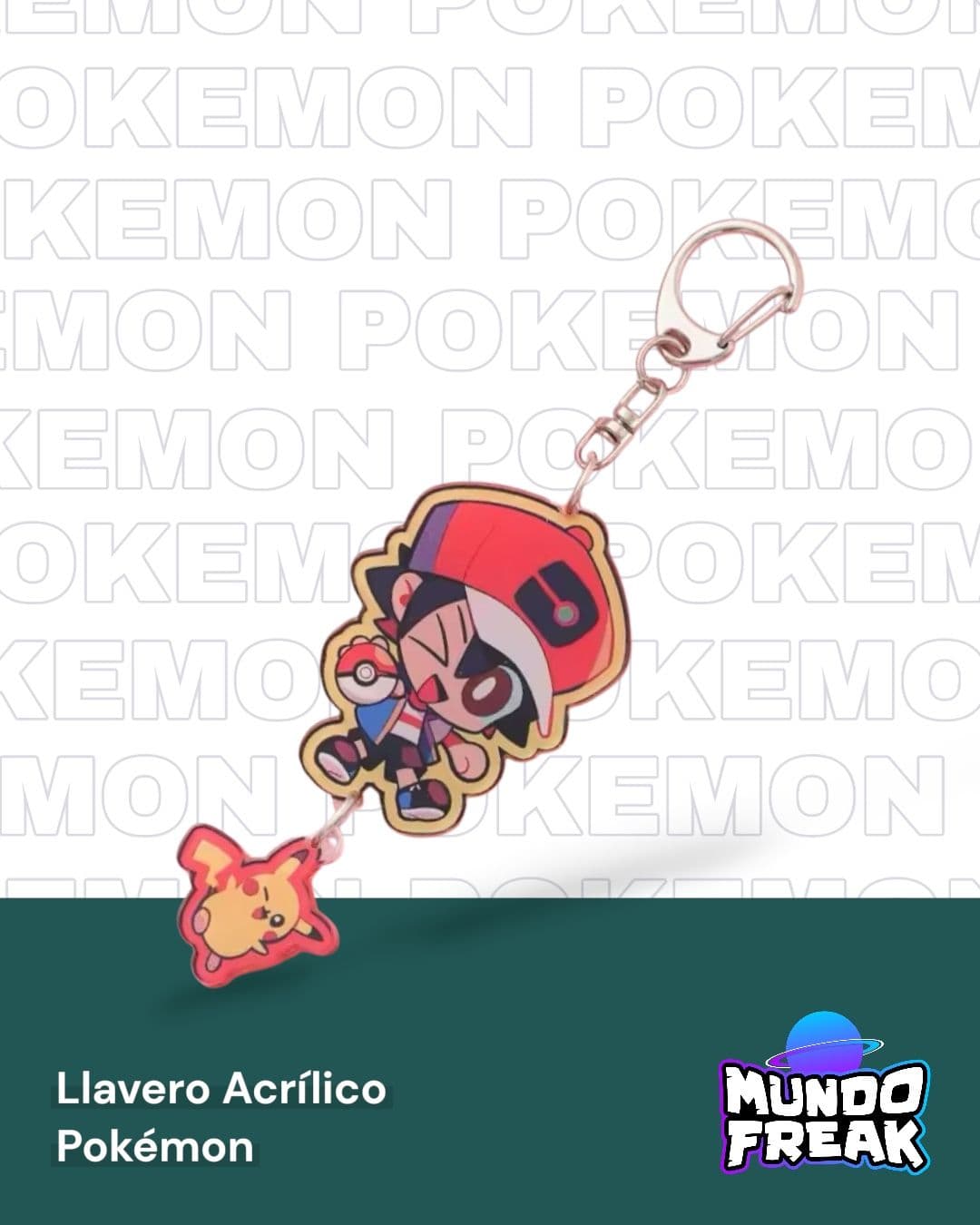 Llavero pokemon pikachu tres acrilicos - Vista 4