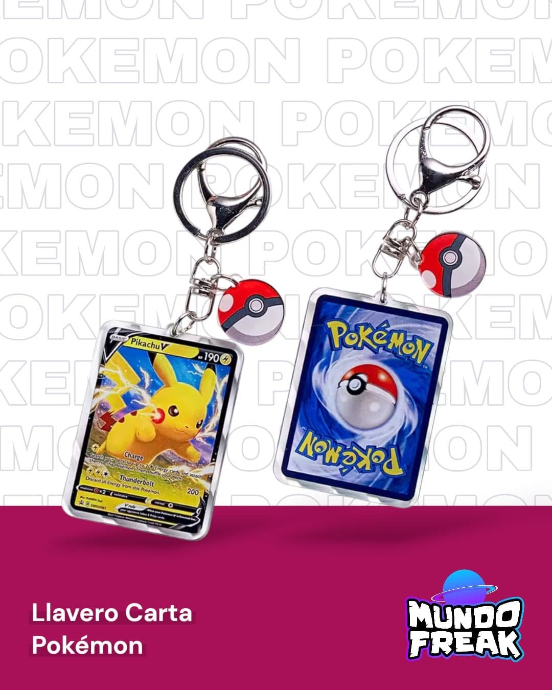Llavero Carta Pokémon Pikachu