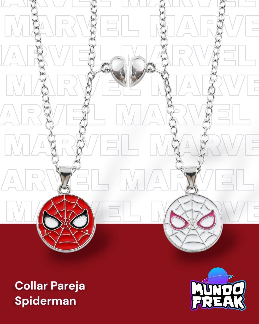 Collar de pareja Spider-Man circular