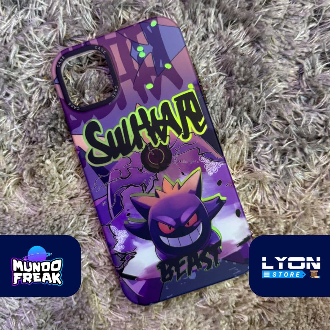 Forro pokemon gengar varios iphone 15 pro max